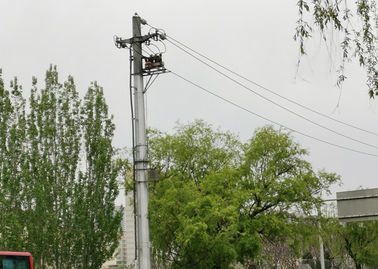 10KV Q235B Steel Transmission Pole , CO2 Welding Transmission Line Pole