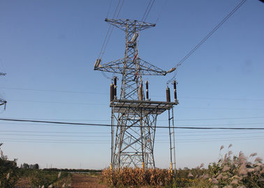 220KV Transmission Steel Tower Hot Dip Galvanized Surface For Overhead Power Line